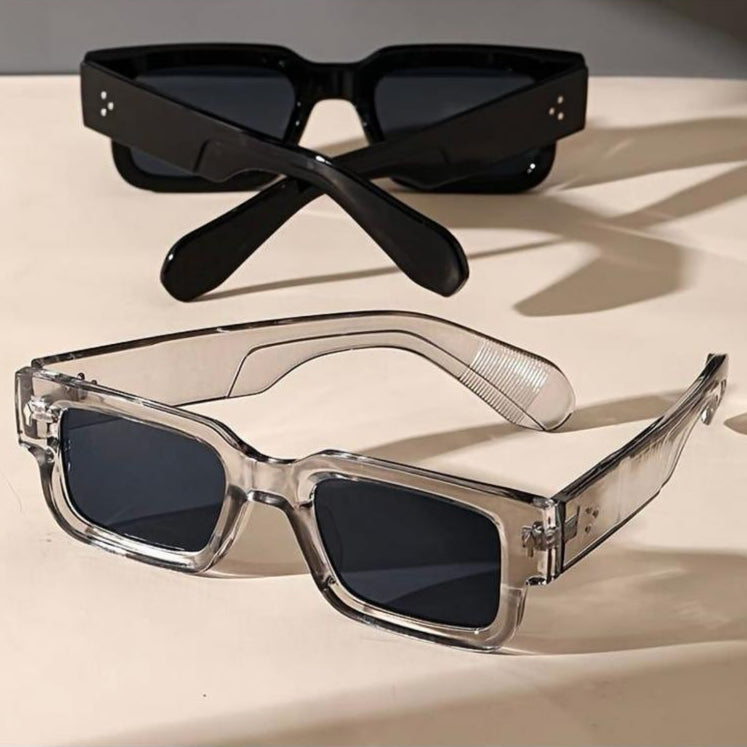 Black & Transparent Frames UV400 Protection Y2K Trendy Style for Summer Beach Travel & Streetwear